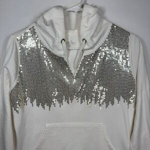 Soho Street‎ New York & Company Sequin Hoodie Pullover Sweatshirt Sz XS